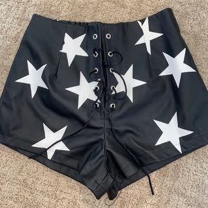 Princess Polly Leather Star shorts